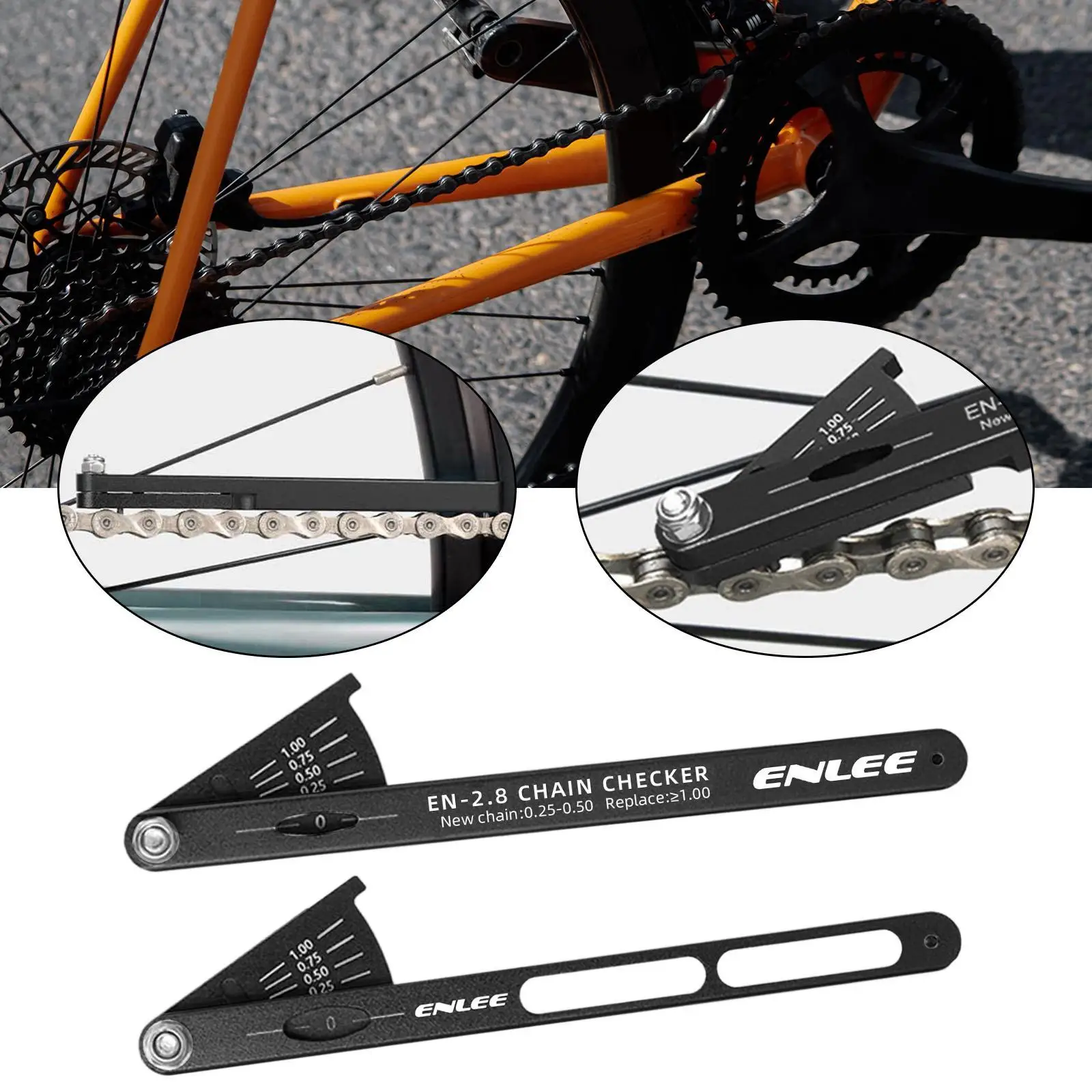معدات مدقق سلسلة الدراجة جميع سلاسل السرعة مقياس الدراجات العملي #4