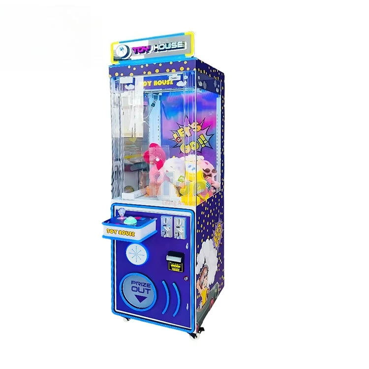 Commercial Metal Claw Machine Vending Toy House Coin/Bill Operated Arcade Game Prize Grabber LED Lights Adjustable Winning
