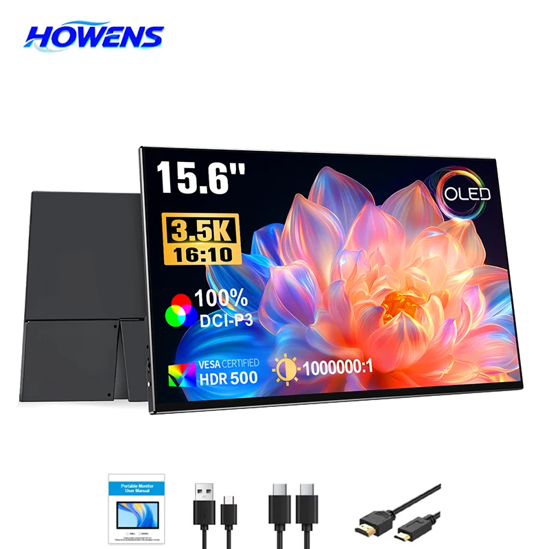 HOWENS 15.6 Inch 3456*2160P Touch Portable Monitor Gaming 600cd/m2 Extended Pc Display For TV Laptop Second Screen XBox PS4/ 5