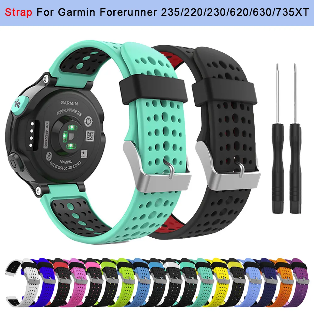 Correa de silicona para reloj Garmin Forerunner 235, repuesto de correa de muñeca para Garmin Forerunner 220/230/620/630/735