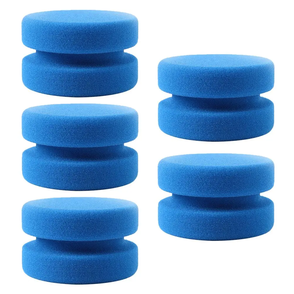 

5Pcs Cleaning Sponge Brush Waxing Scrubber Car Maintenance Sponges Round Polishing Lasting Rippled Thick Double
