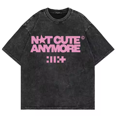 ILLIT Not Cute Anymore Album Graphic Print TShirts Fahsion Men_women TShirt Mineral Wash Tops Vintage Cotton Tee Shirt