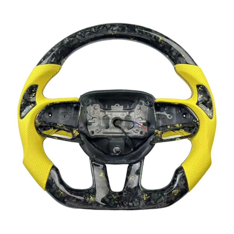 

Самый популярный перфорированный кожаный руль из кованого углеродного волокна для автомобильного руля Dodge Challenger SRT