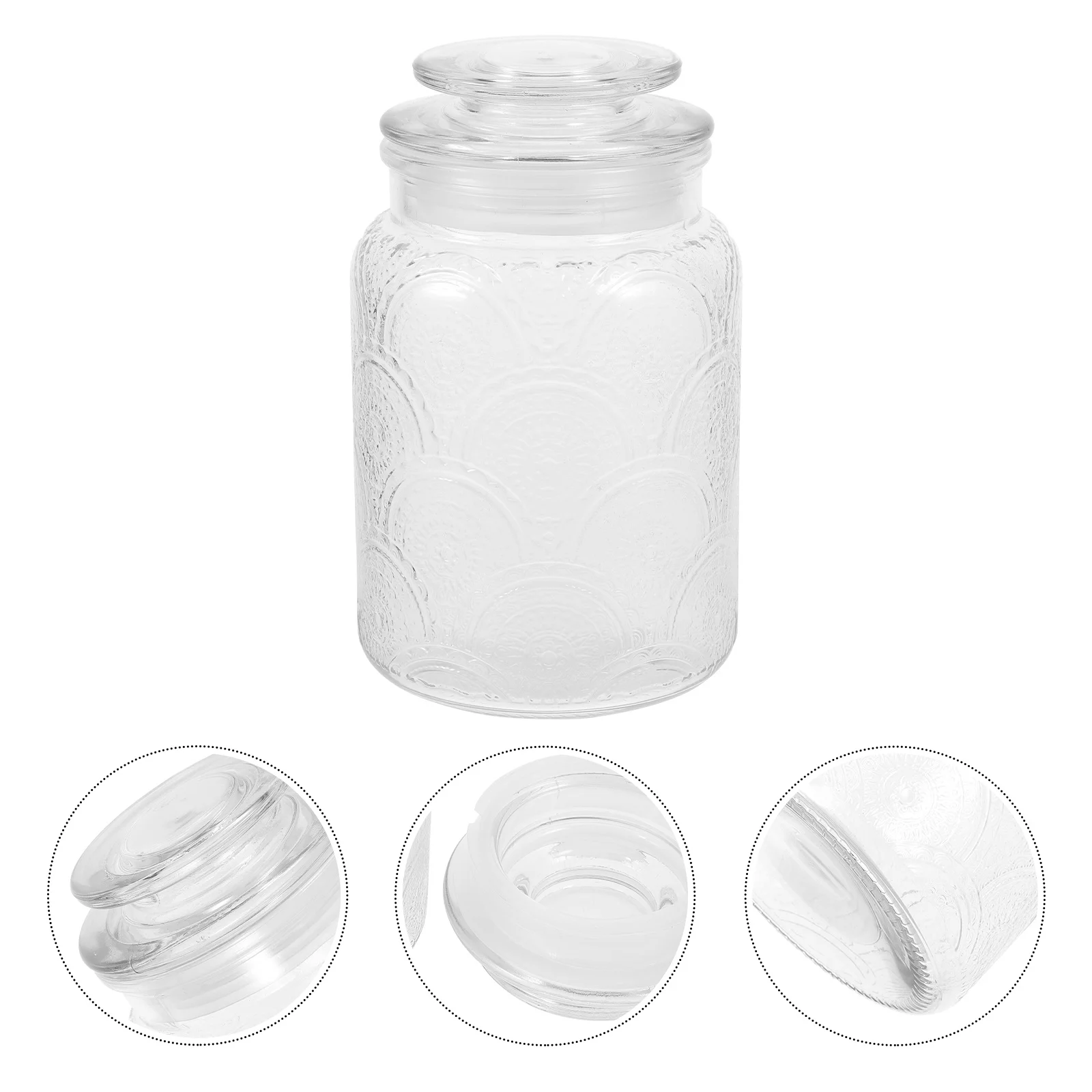 

Glass Sealed Food Storage Jar Large Capacity Clear Container for Coffee Beans Flour Nuts Whole Grains Glass Sealed Jar