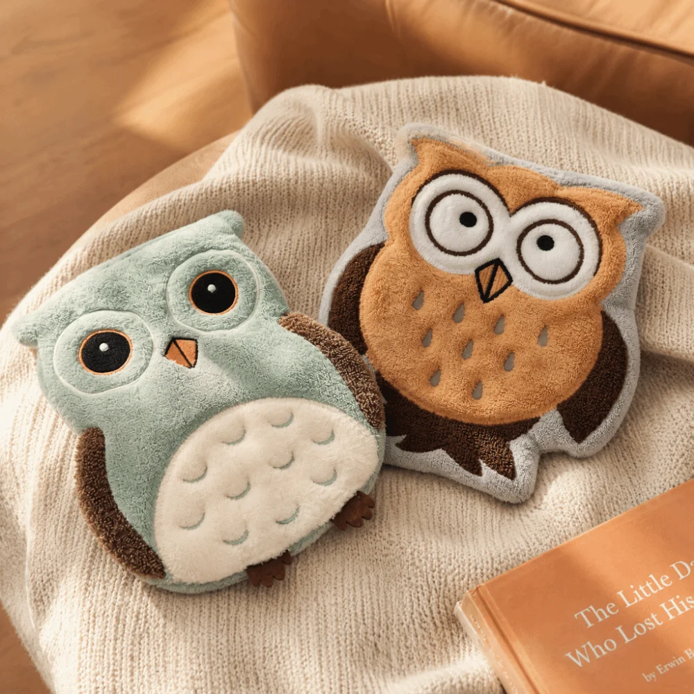 Funny Soft Owl Hanging Towels Absorbent Cartoon Hand Washcloth Lint Free Quick Dry Kitchen Towel Kitchen