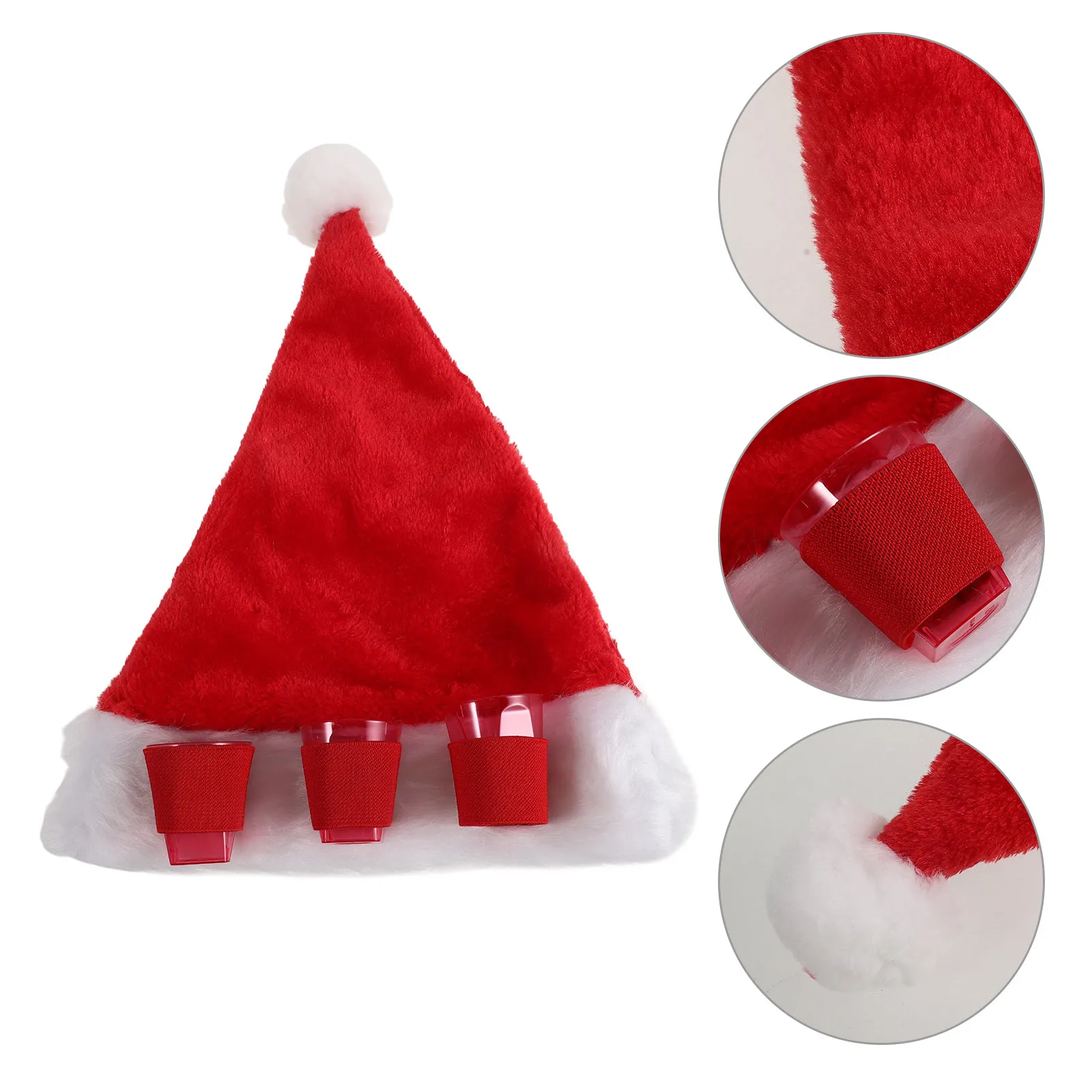 Red Christmas Santa Drinking Hat Soft Comfortable Elastic Rim Xmas Party Accessory Holiday Drinking Game Prop Bar Party Supplies