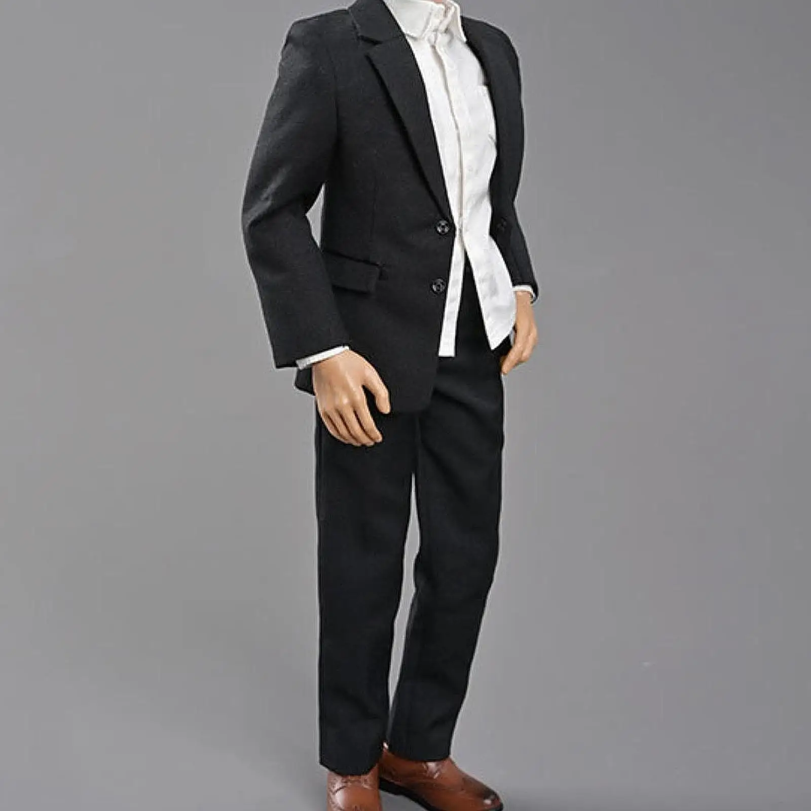 

1/6 Figure Mens suits Top Coat with Trousers Casual Retro Jacket Pants Set with
