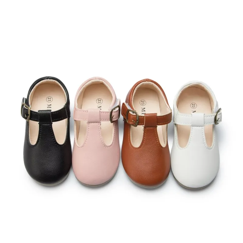 2026 Hot Sale Kids Classic Flat Shoes Spring Autumn Causal Boys Girls Hollow-out Shoes T-strap Fashion Children's Leather Shoes