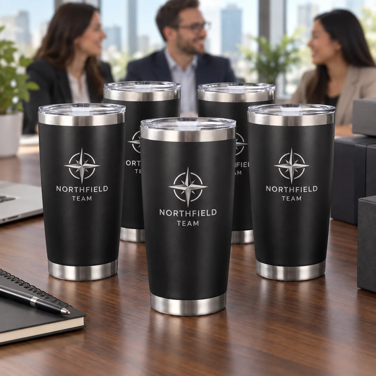 5PCS Custom Logo Tumblers Personalized 20oz Stainless Steel Insulated Cups Bulk Business Team Corporate Promotional Gifts