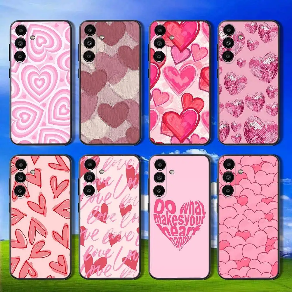 

Pink love heart pink vibes Phone Case For Samsung Galaxy A13,A21s,A22,A31,A32,A52,A53,A71,A80,Soft Black Shell