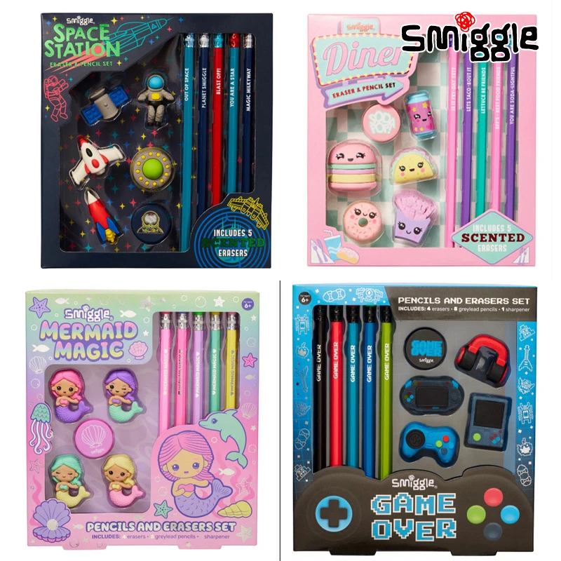 Genuine Australian Smiggle Pencil Eraser Set Pencil Gift Box For Students And Children Student Gifts