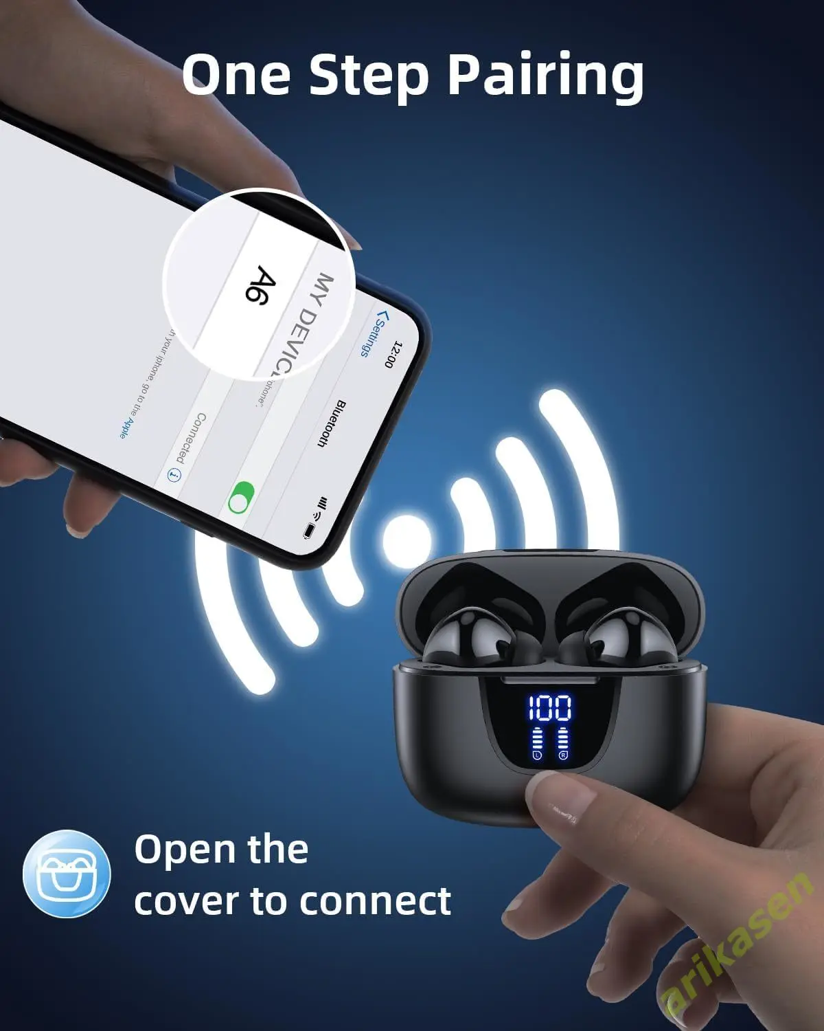 سماعات لاسلكية بلوتوث 5.3 كبير باس 13 مللي متر السائقين IPX5 سماعات أذن مقاومة للماء إلغاء الضوضاء سماعة رأس مع علبة شحن LED