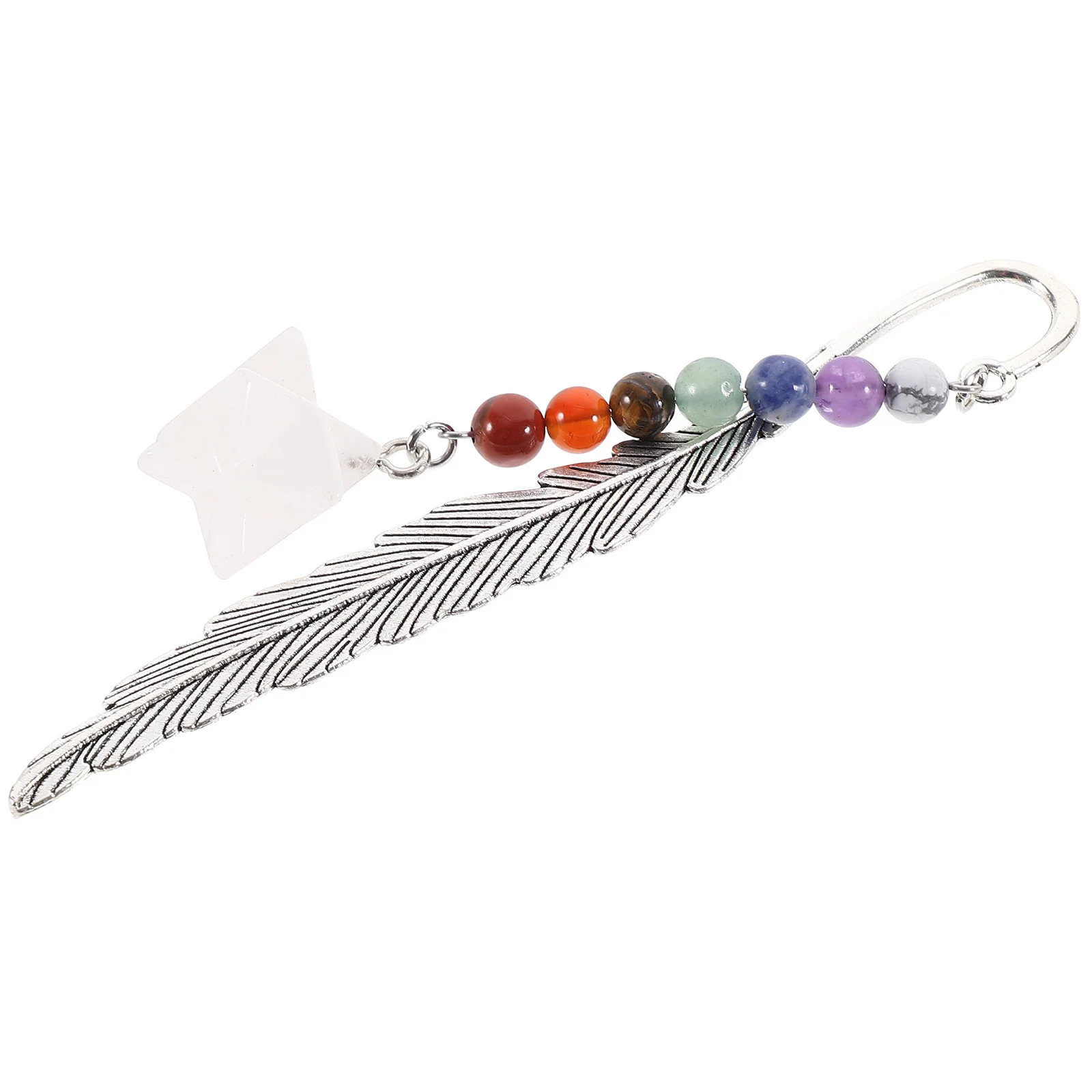 

Metal Plume Bookmark Delicate Crystal Pendant Retro Reading Page Marker Bookmarks for Teachers Students Office Library