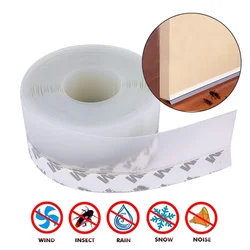 1M Door Bottom Seal Strip Weather Window Rubber Seal Weatherstrip Windproof Dust Self Adhesive Door Windshield Sealing Tape