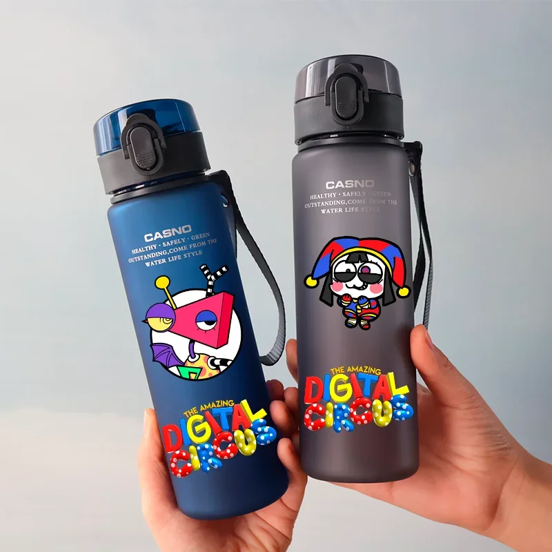 560ML The Amazing Digital Circus Portable Leak Proof Water Bottle Cartoon Large Capacity Water Cup Student Sports Water Bottle