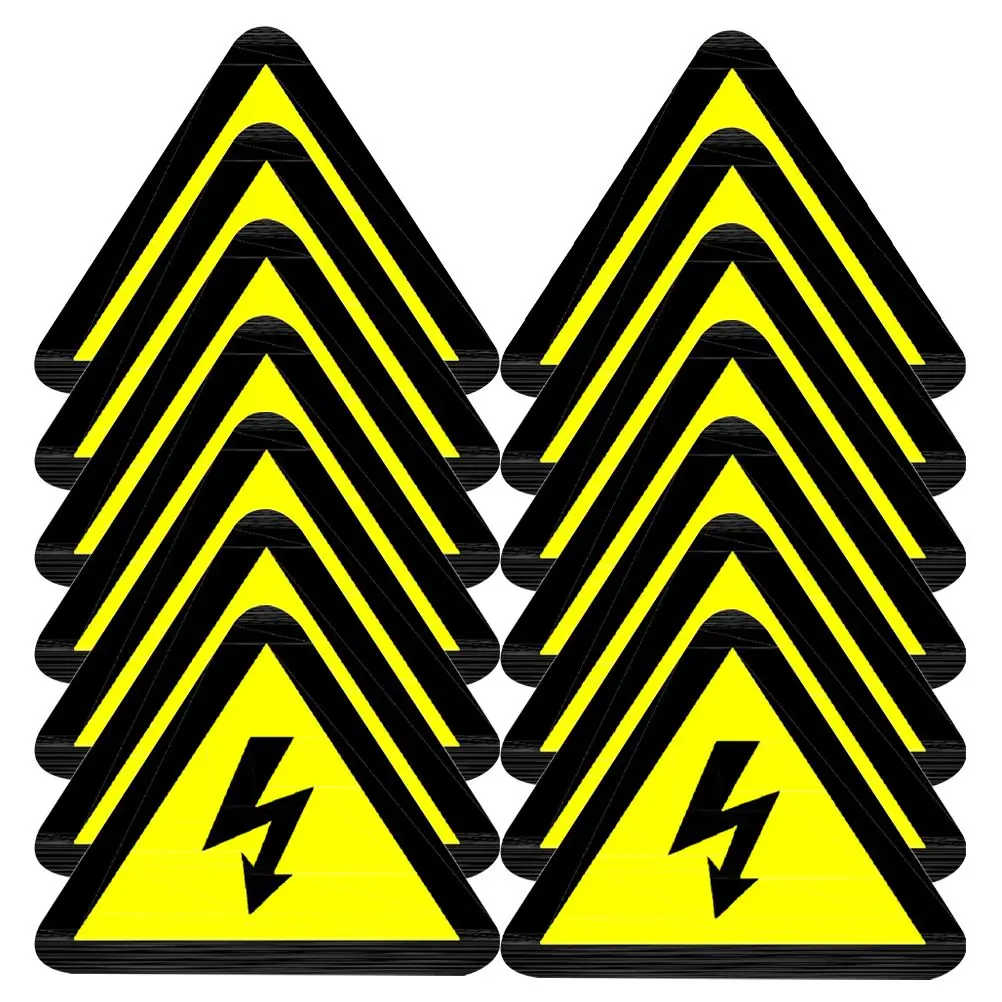 15 Pcs Detachable Warning Sign Stickers Staff Transparent USB Electric