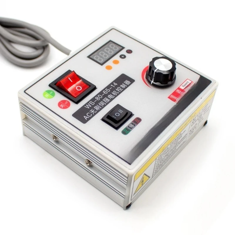 Controller Speed Adjustable  220V High Power 80MM Brushless DC Servo Motor Kit BLDC with for Woodworking Lathe Belt Bead Machine