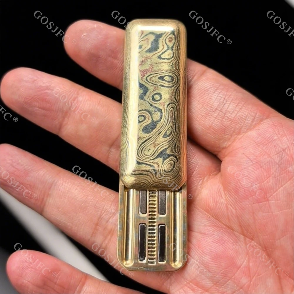 

Even Numbered EDC Small Flat Fish Fidget Slider Anxiety Toys Mokume Timascus Fidget Toys For Adults