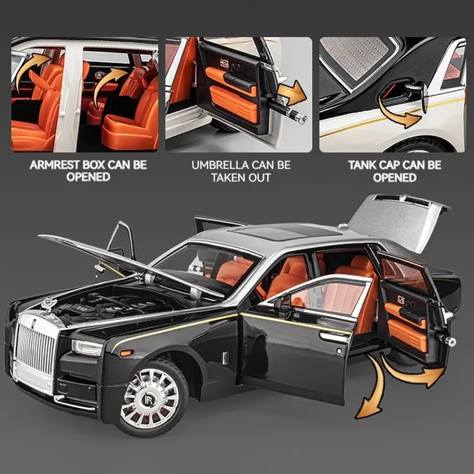 Rolls Royce ミニカー 3台セット 1:18 Rolls-Royce Phantom Model Car, Zinc Alloy Pull Back Toy