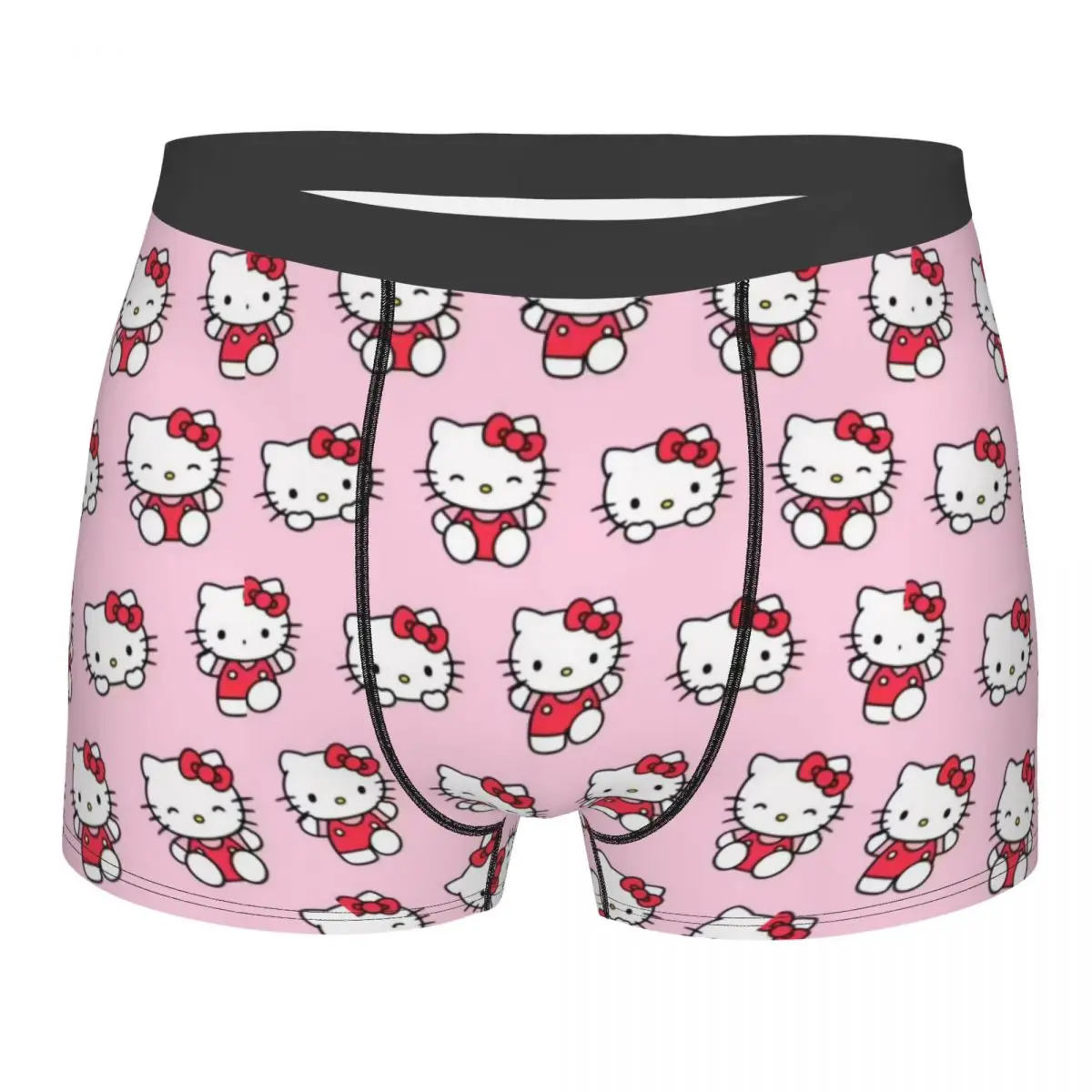 Hello Kitty Pattern Underwear Men Printed Custom Sanrio Boxer Briefs Shorts Panties Soft Underpants