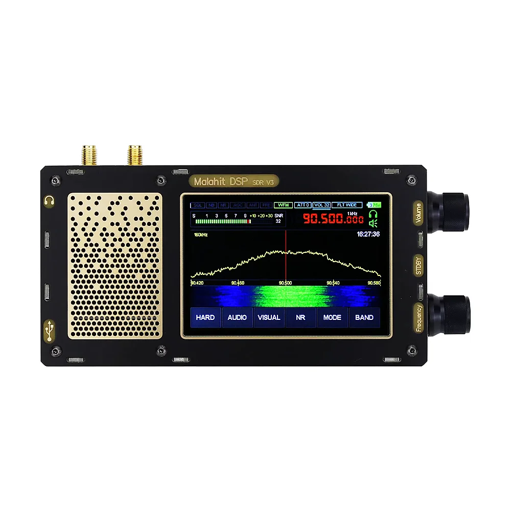 Nowe radio malachitowe V3 podwójna antena najnowsza wersja 1.10D Malahit-DSP Stereo przenośna 3. wersja odbiornik SDR 50KHz-2GHz