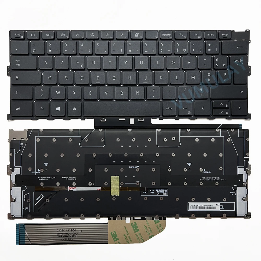 

AZERTY Keyboard for Dell XPS 9300 9310 P117G 0JY8HN NSK-QJ2BC FR French Backlit