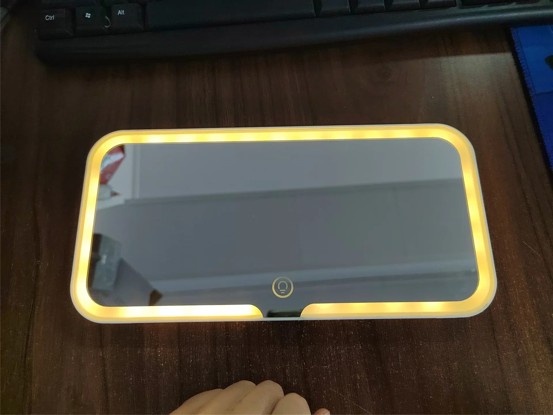 Miroir de courtoisie de visière de voiture avec lumière LED, écran tactile à intensité variable, chargement USB, miroir de maquillage à batterie Rechargeable pour voiture, 3 couleurs