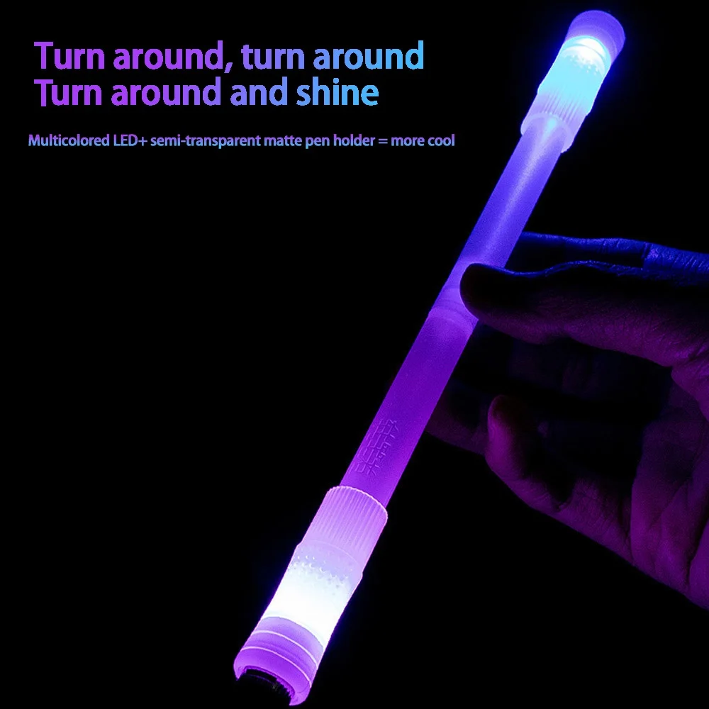 Luminous Spinning Pen Glowing in Dark Rotating Balance Pen Decompression Pens Spinner Toy LED Spinning Pen Gifts For Kids Adults