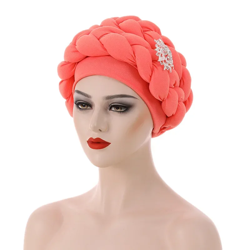 

Turban Caps for Women Muslim Headscarf Hijab African Caps Elegant Beanie Female Headtie