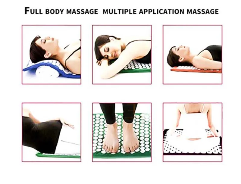 مدلك وسادة الوخز بالإبر مجموعات تخفيف الإجهاد آلام الظهر العلاج بالابر حصيرة/وسادة تدليك ABS سبايك اليوغا وسادة