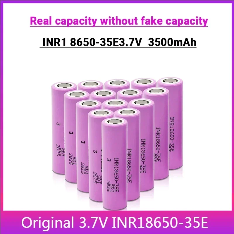 Original 18650 3500mAh lithium battery with high capacity 10A discharge INR1860-35E 3.7v rechargeable battery+free shipping