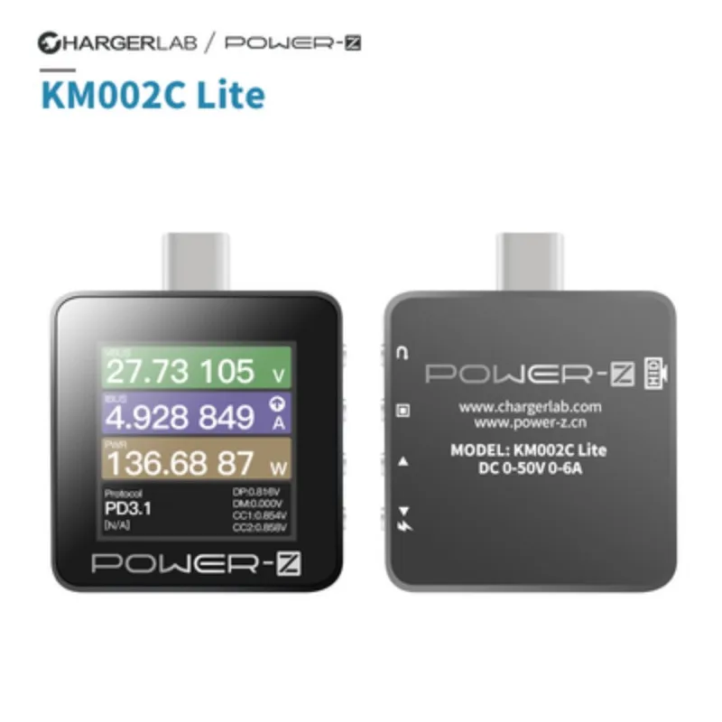 ChargerLAB POWER-Z KM003C USB PD3.1 протокол 48 В Диапазон двойной Type-C тестер заряда напряжения тока пульсации двойной вольт метр мощность