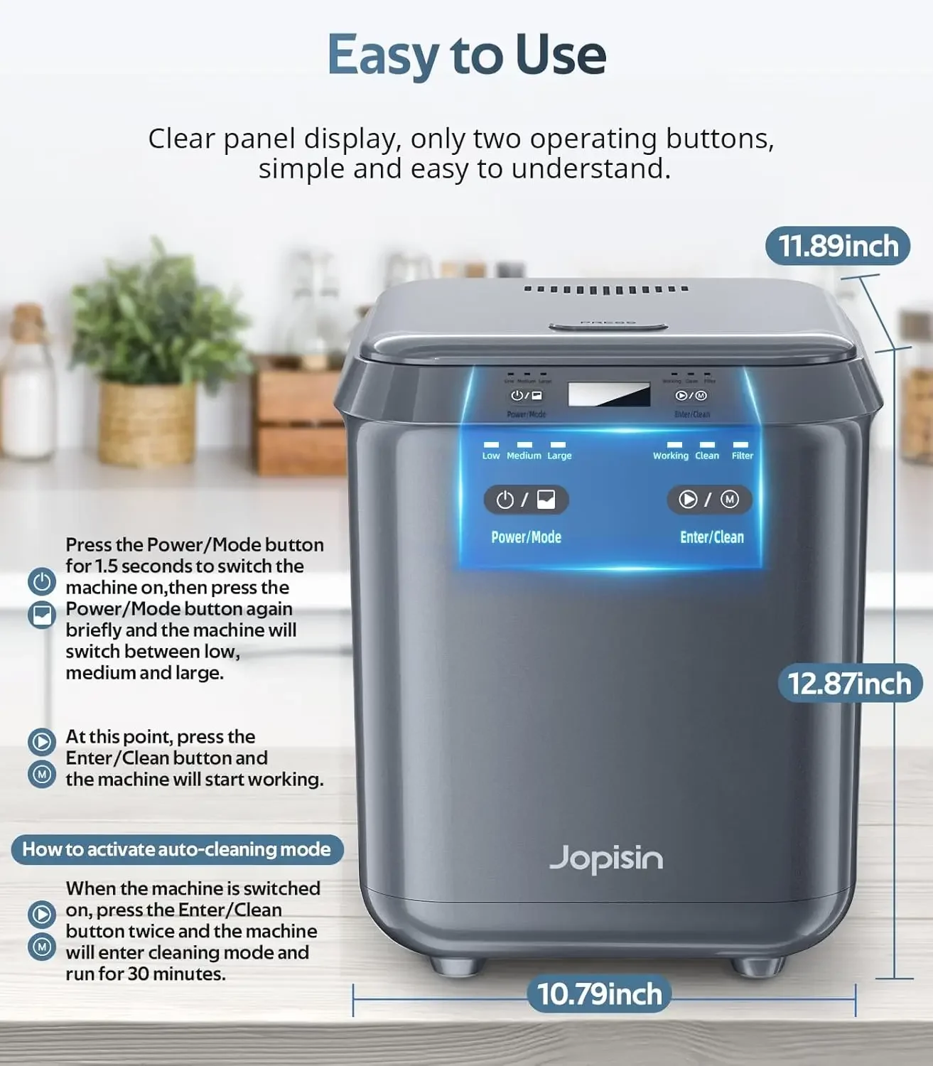 Electric Kitchen Composter for Indoor: 2.5L Large Capacity Odorless Smart Compost Bin