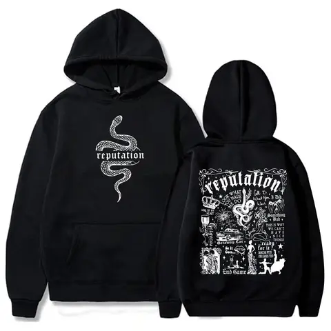 Último código de tendencia Taylor Reputation Sudadera con capucha de moda Reputation Fans de música Love sudaderas con capucha estilo Punk callejero