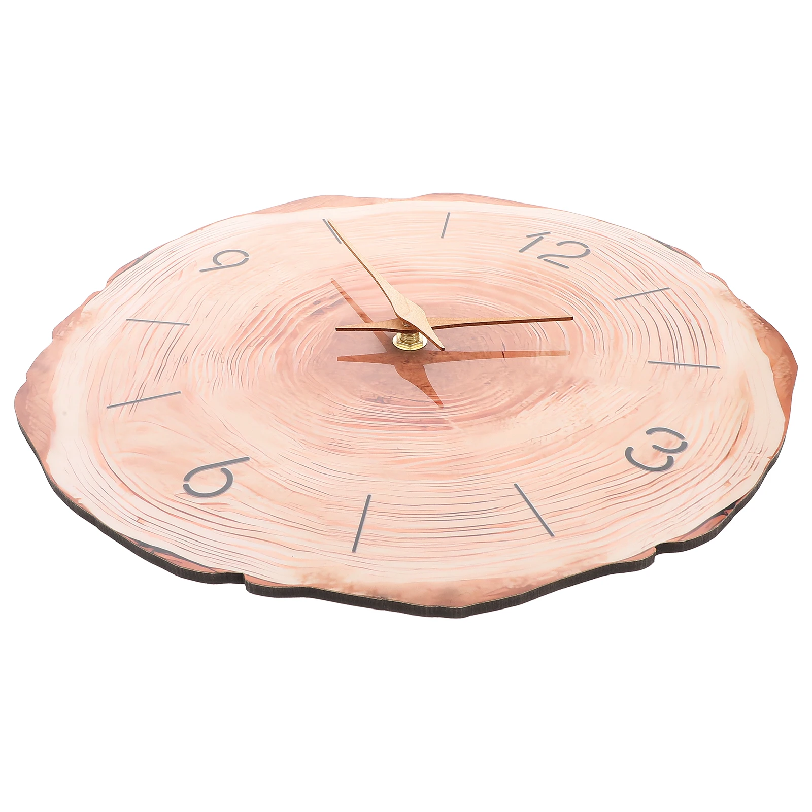 

Wooden Round Wall Clock Large Silent Mute Hanging Clock Rustic Style Living Room Bedroom Decor Convenient Wall Clocks