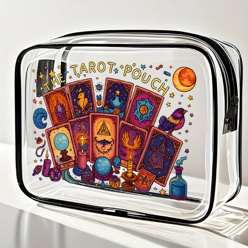 Tarot-Kosmetiktasche, Make-up-Tasche mit einzigartigem Design, unverzichtbar für Reise- und Strandtoilettenartikel