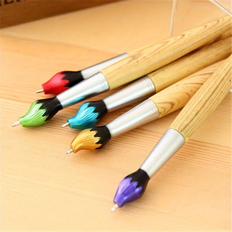 Creative Effect Brush-Shaped Ballpoint Pen - Colorful Writing Tool, Oil Painting Design, Durable Tip, Smooth Writing Experience
