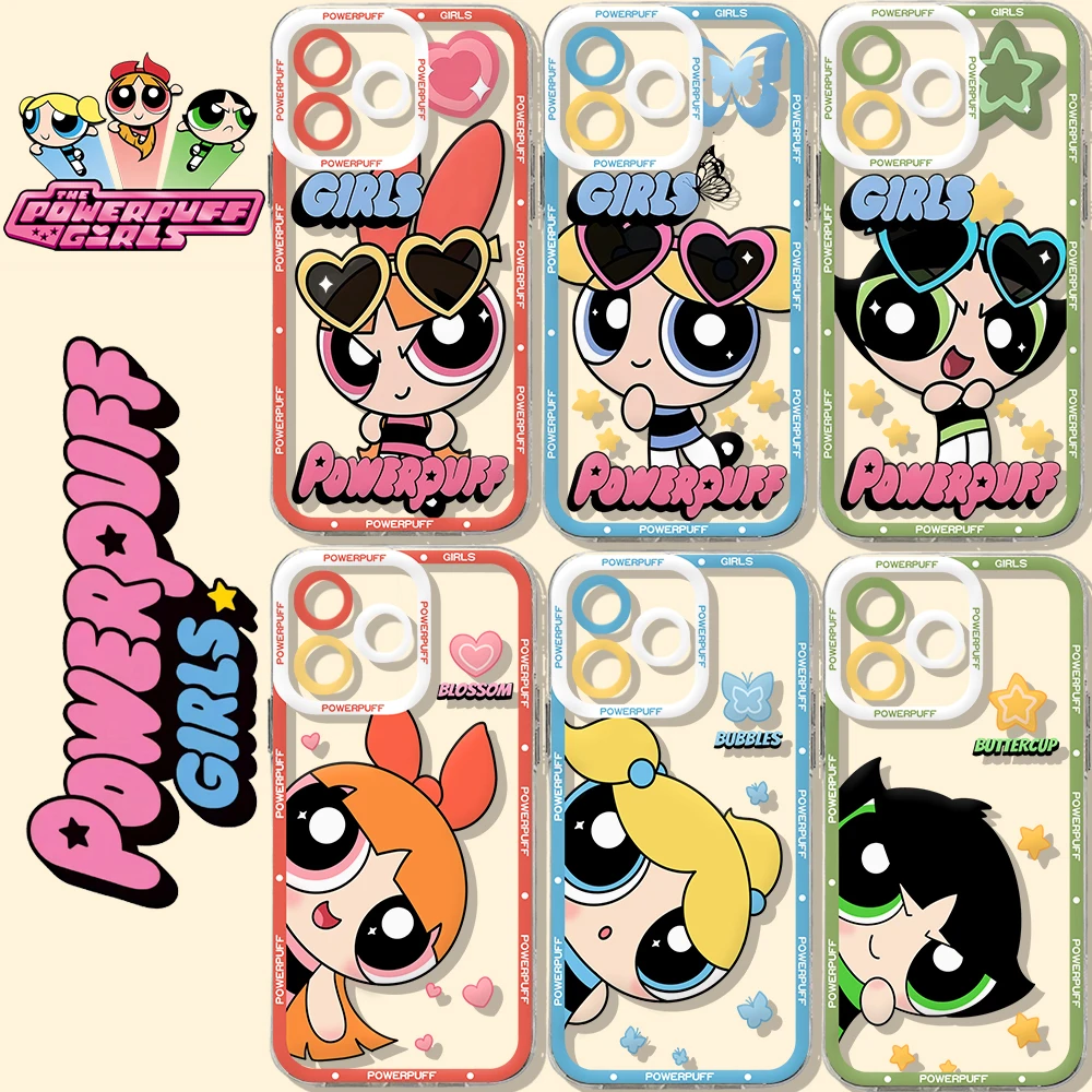 

The Powerpuffs Girls Cute Phone Case For Samsung A71 A53 A50 A52 A52S A72 A91 A81 A22 A20S A20 A30 A11 4G 5G Transparent Cover