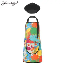 Kids Waterproof Mess-proof Painting Apron Painter Cosplay Costume Art Smock with Beret Cooking Baking Bib Cover Up Clothes