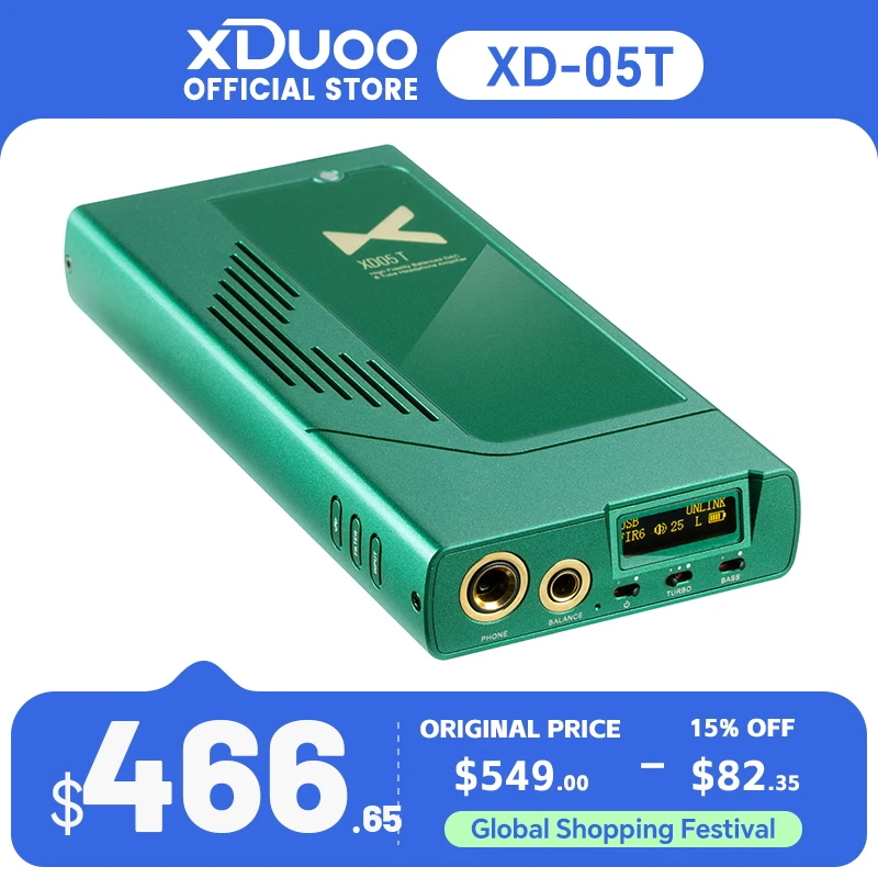 XDUOO XD05T Dual ES9039Q2M Portable DAC & Headphone Amplifier XD-05T Amplifier