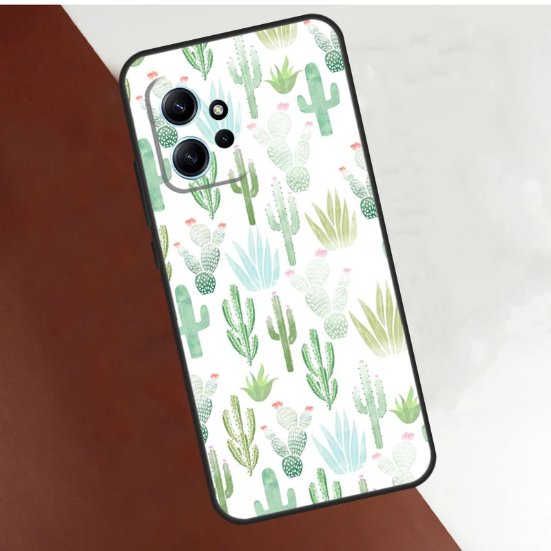 Cactus Pattern Case For Xiaomi Redmi Note 10 Pro 8 9 11 12 Pro 9S 10S 11S 12S Cover For Redmi 12 9 10 C