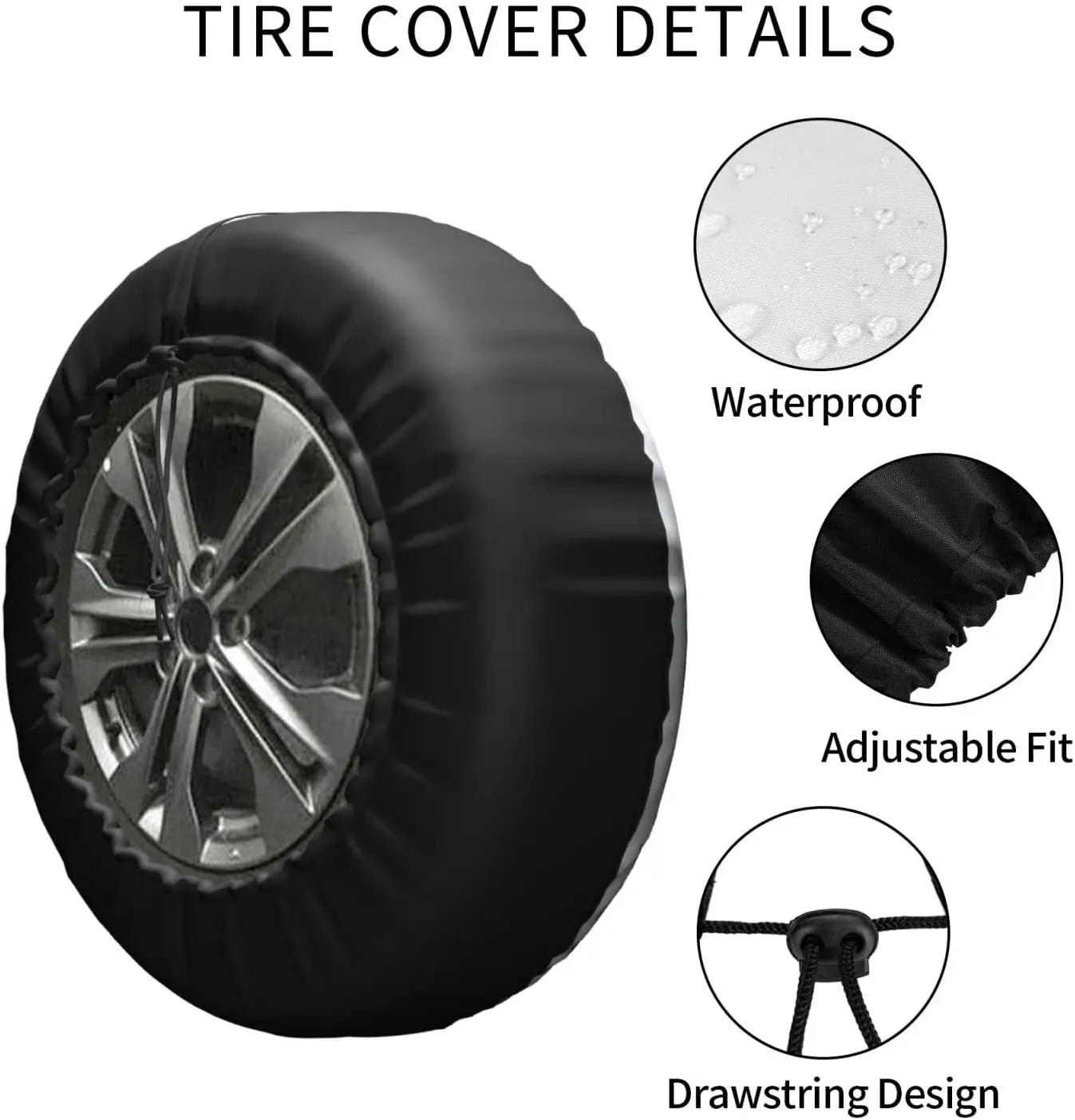 Custom Spare Tire Cover, Add Your Own Personalized Waterproof Universal Wheel Tire Protector with Picture Text Fit for