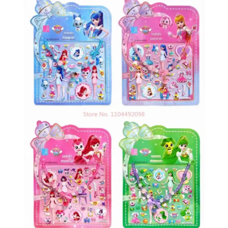 حار بيع الصيد Teenieping ملصقات الكرتون أنيمي الأميرة اللباس ملصقات الفتيات رياض الأطفال مكافأة ملصقات مجموعة هدية عيد ميلاد