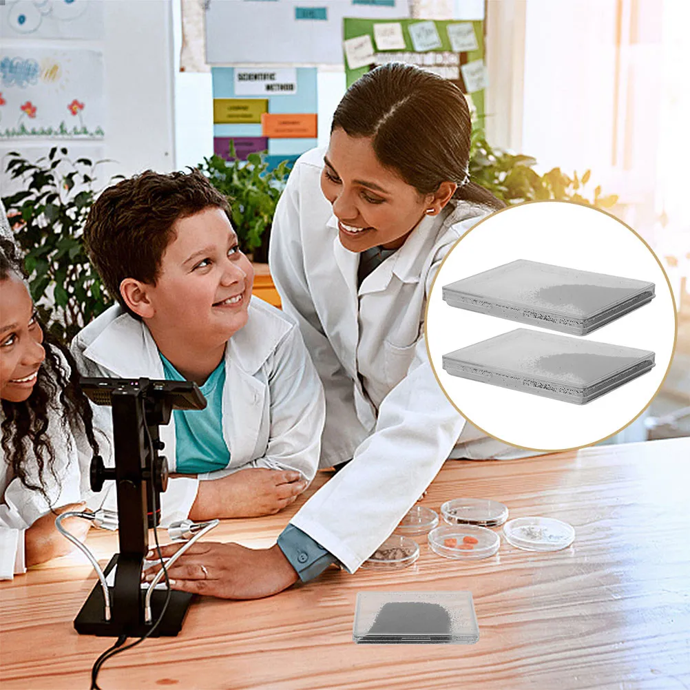 2pcs Iron Filings Box for Magnetic Field Visualization – Physics Science Lab Teaching Tool