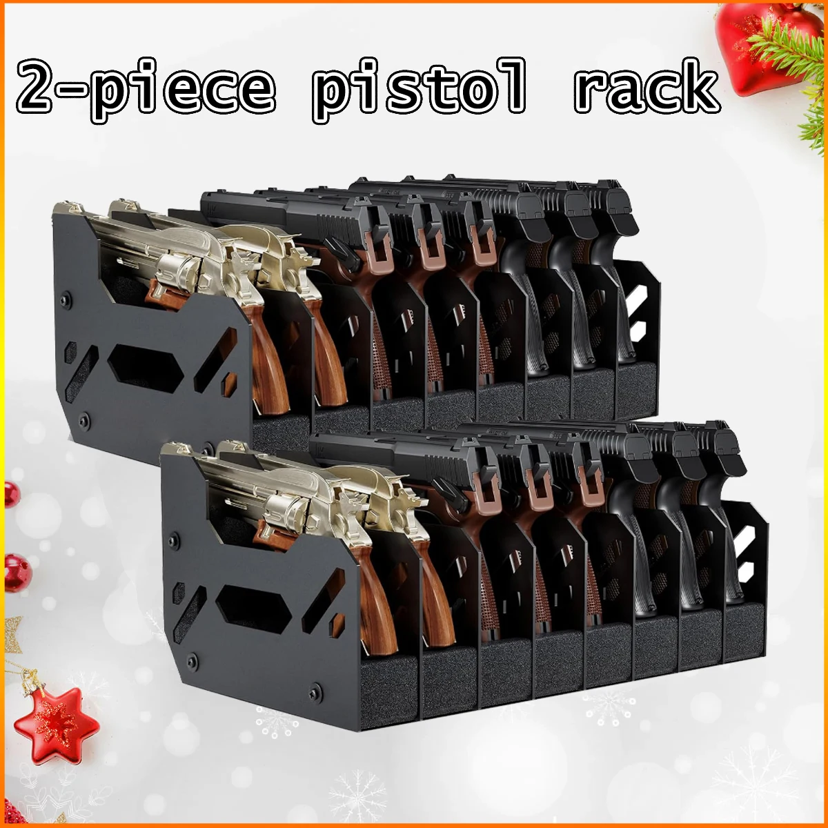 

Tactical 2-pcs Gun Safe Organizer Pistol Rack Handguns Holder Storage Display Case for Gun Safe Storage Revolver Pistols Holder