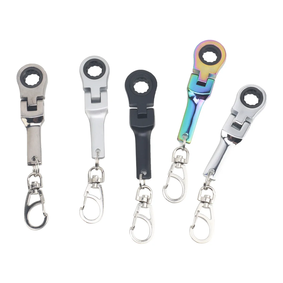 10mm Ratchet Wrench Adjustable Wrench Quick-Release Wrench Creative Keychain Anti-Loss Hook Tool
