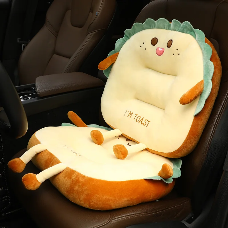 Super cute bread cushion Soft plush toast car cushion for Bedroom and Sofa dining chair mat soft comfortable square thicken seat