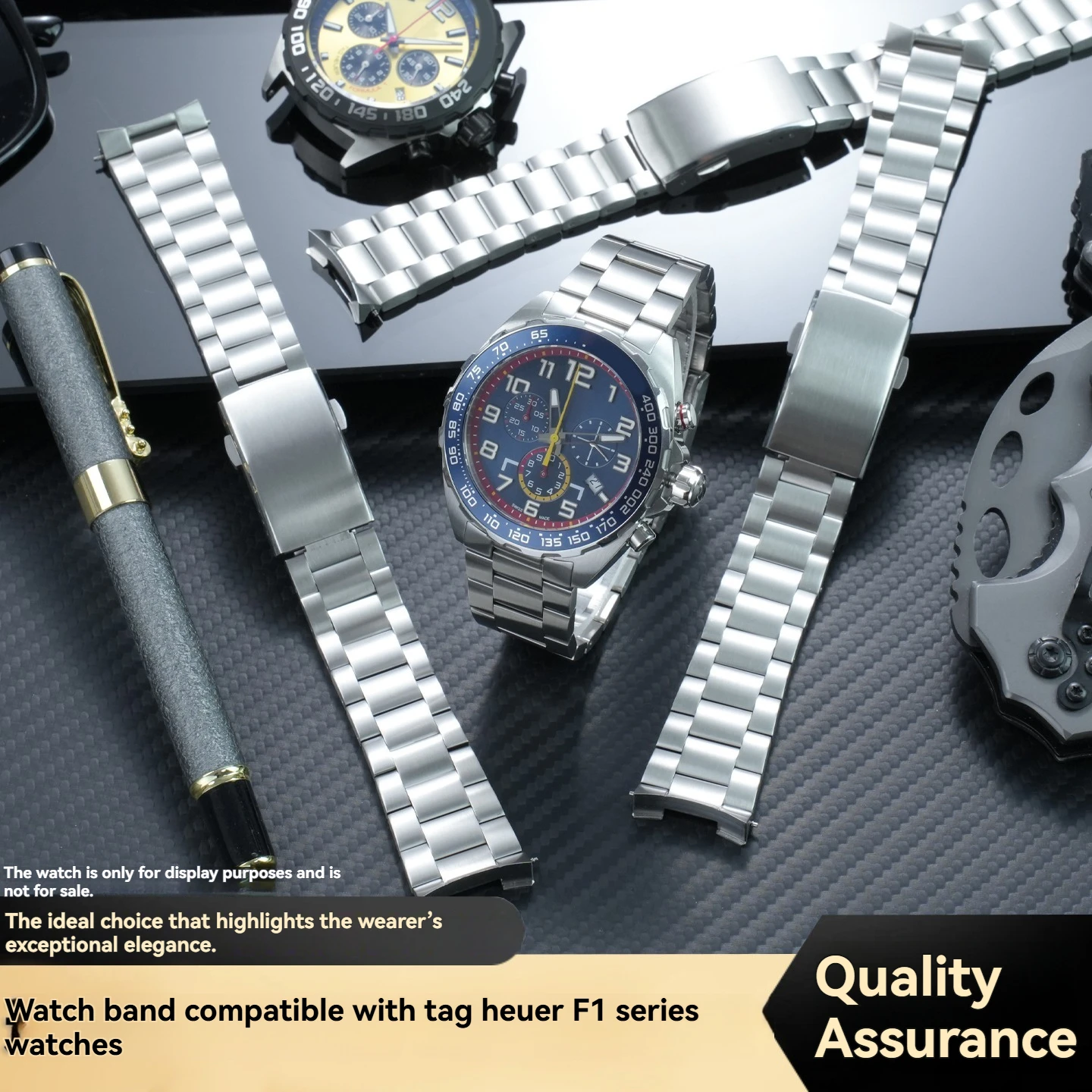 タグ・ホイヤー-f1-シリーズ-ガルフ-レッドブル-レーシング-43mm-クォーツ-メンズ腕時計-–-専用-215mm-カーブステンレススチールブレスレット