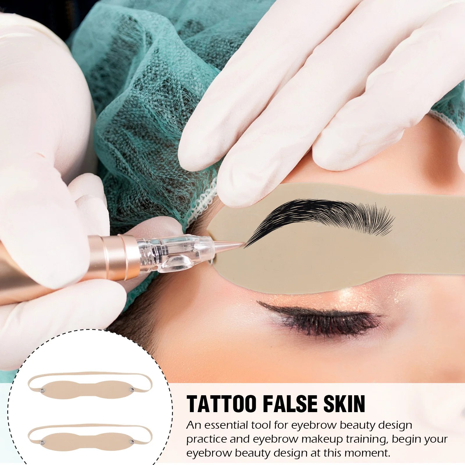 

10Pcs Eyebrow Practice Headband Fake Skin High Simulation Reusable Practice Skin for Beginner Eyebrow Makeup Training Tool