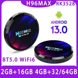 Decodificador H96 MAX RK3528, Android 13, cuatro núcleos, compatible con vídeo 8K, Wifi6, BT5.0, 2/4GB de RAM, 16/32/64GB de ROM, reproductor multimedia